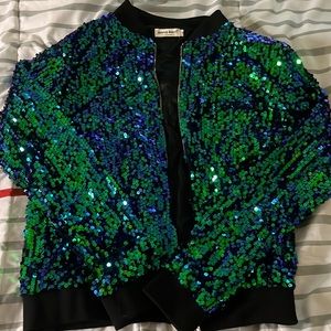 Sequin bomber jacket